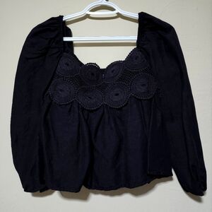 By Anthropologie Lace Babydoll Top